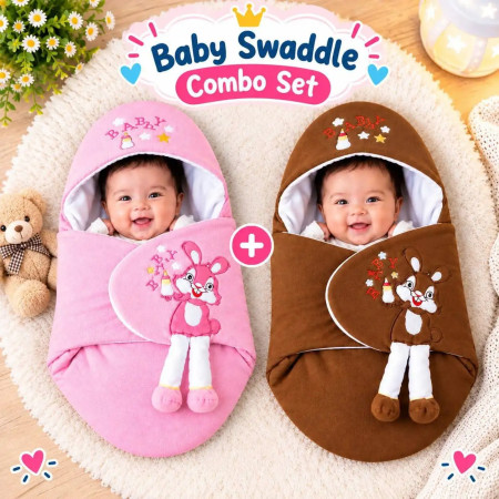 ২ পিচ NEW ওরিজিনাল চায়না Baby Blanket (Coffee+baby pink)